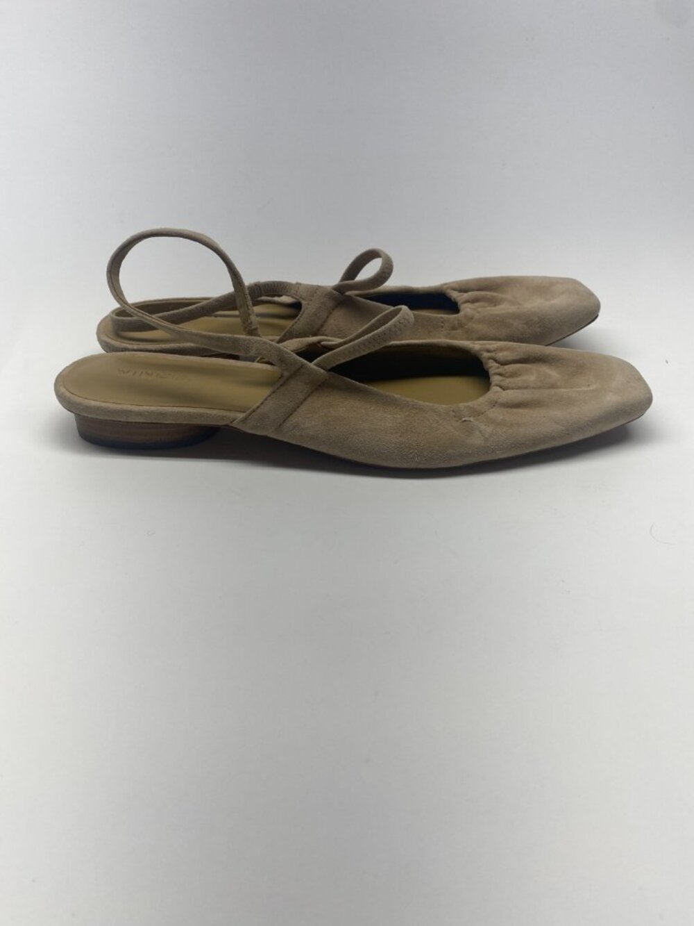 Vince Venice Women's Beige Suede Square Toe Slingback Flat Sz 11 - Picture 5 of 12